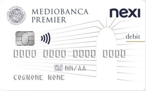 carta di debito mediobanca Nexi bianca